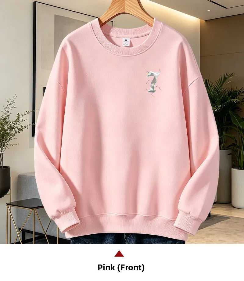 Men’s Casual Cotton Sweatshirt – Loose Fit Crew Neck Pullover | American Campus Style