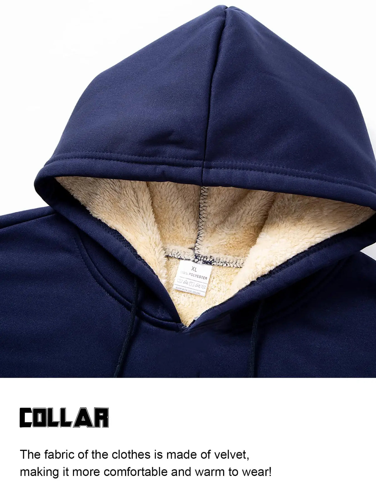 Men’s Winter Fleece Hoodie – Thick Warm Pullover Sweatshirt | Windproof Casual Loose-Fit Streetwear