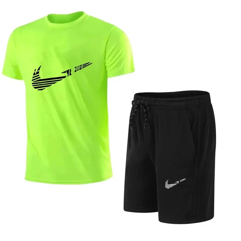 Men's Summer Tracksuit Set – T-Shirt & Shorts 2 Piece Gym Jogging Suit