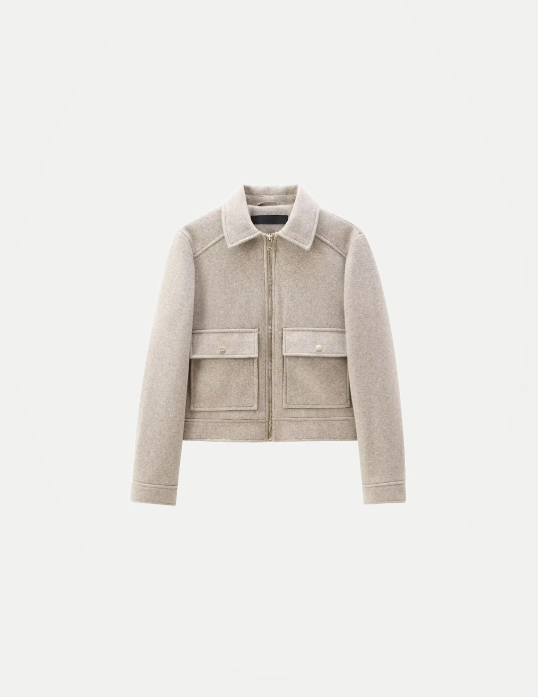 Women’s Zipper Jacket – Stylish Winter Long Sleeve Casual Coat with Pockets