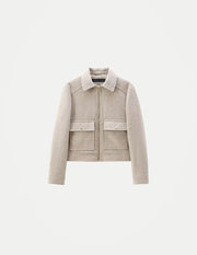 Women’s Zipper Jacket – Stylish Winter Long Sleeve Casual Coat with Pockets