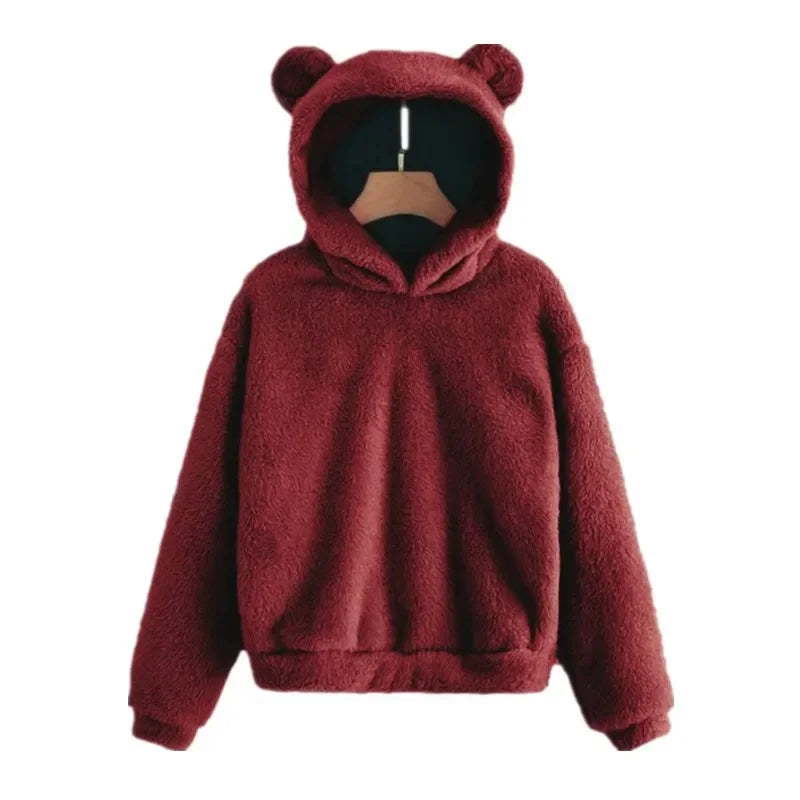 Women’s Rabbit Ear Hoodie – Cute Plush Warm Sweatshirt | Autumn & Winter