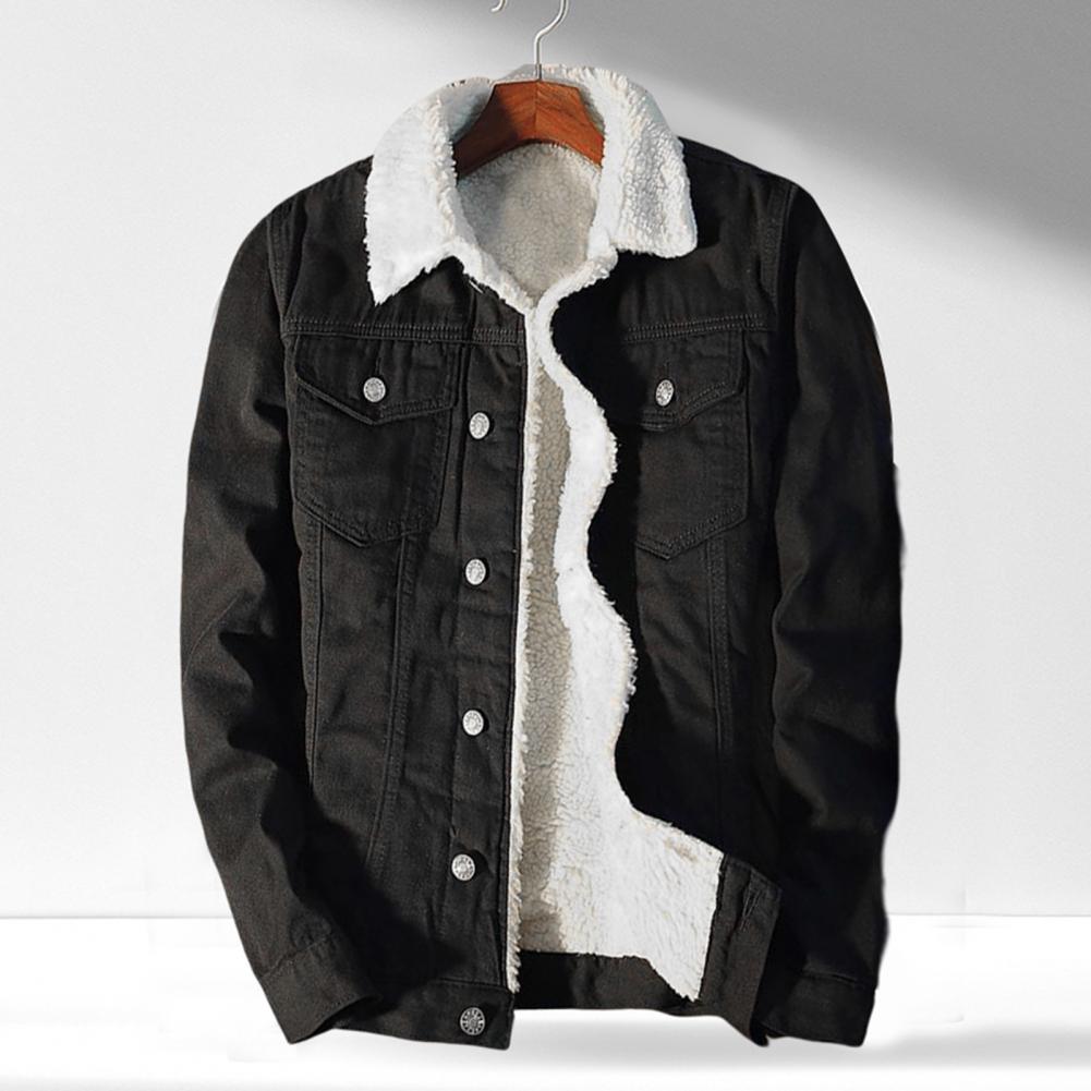 Men's Winter Fleece-Lined Denim Jacket – Thicken Warm Velvet Inner Coat