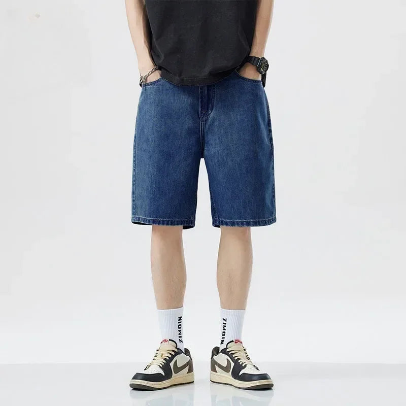 Men's Classic Stretch Denim Shorts – Straight Leg Summer Jorts