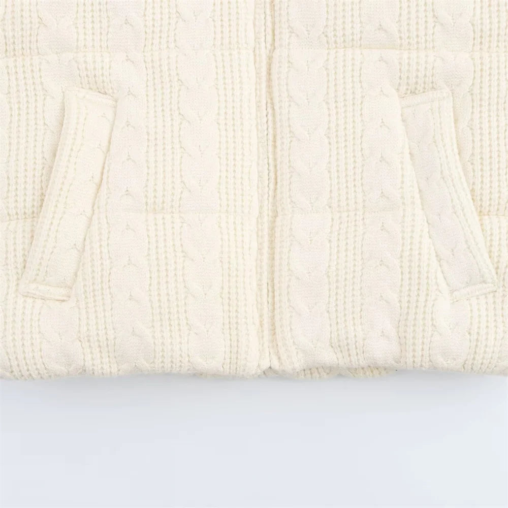 Y2K High-Quality Zipper Puffer Knitted Vest