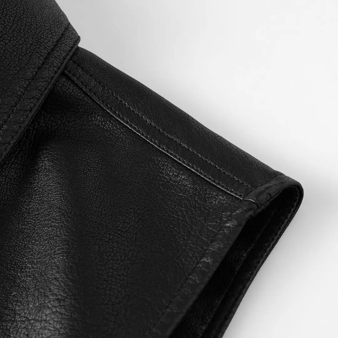 Men’s Vintage PU Leather Biker Vest – Sleeveless Motorcycle Jacket, Casual Retro Waistcoat for Autumn