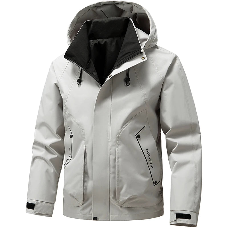 Men’s Softshell Windbreaker Jacket – Lightweight Hooded Waterproof Outdoor Coat for Hiking, Camping & Travel