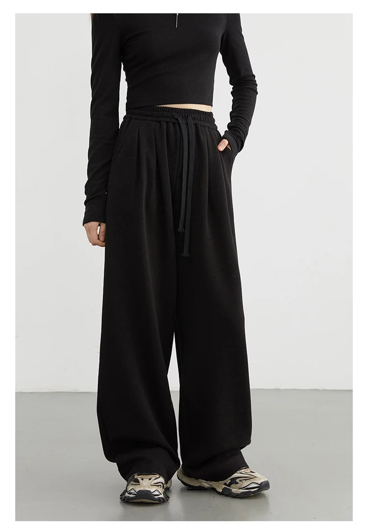 CHIC VEN Women’s High-Waist Pants – Loose Drawstring Casual Trousers