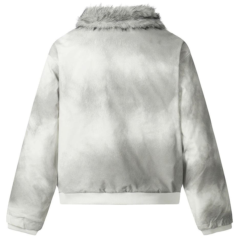 Men Winter Jackets Fur Collar Parkas Coat Vintage Oversized Fleece Warm Jackets