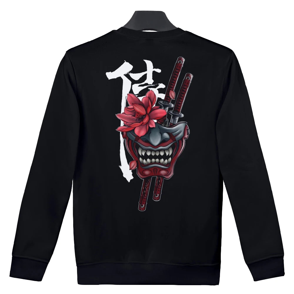 Unisex Samurai Demon 3D Print Hoodie – Japanese Anime Long Sleeve Pullover Sweatshirt, Casual Streetwear Top