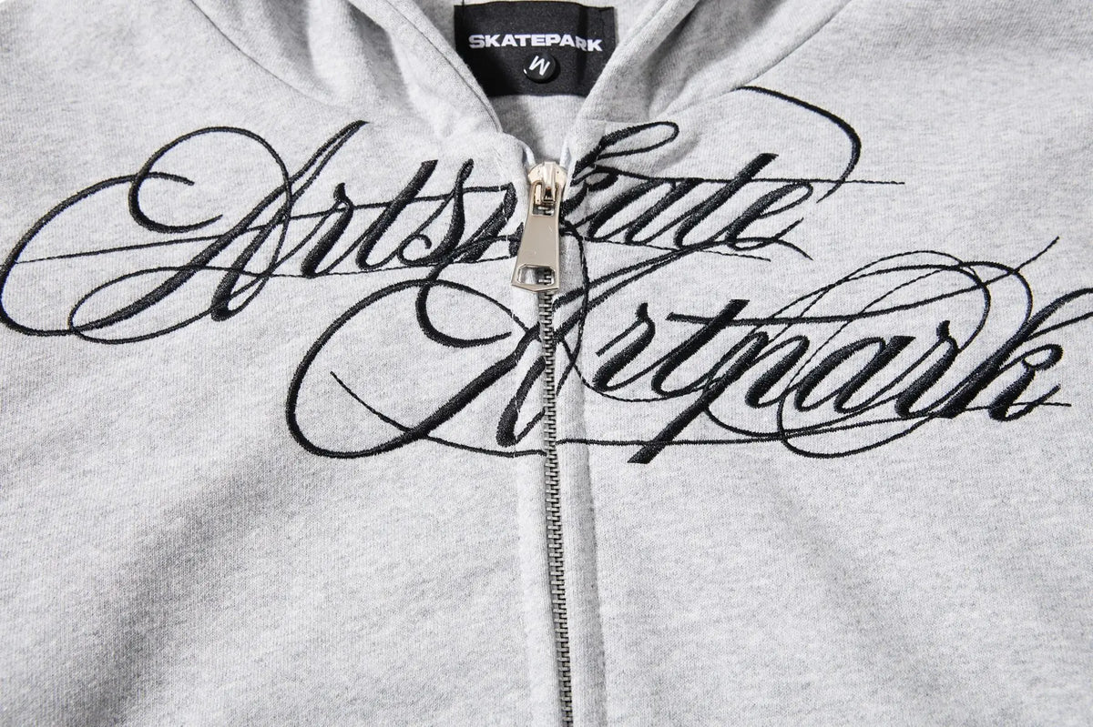 Women’s Camouflage Zip-Up Hoodie – Vintage Letter Embroidery Cropped Sweatshirt | Loose Casual Streetwear Jacket