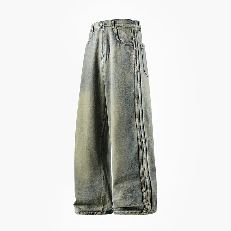 Men’s Baggy Jeans – Loose Fit Straight Leg Wide Leg High Street Casual Denim Pants