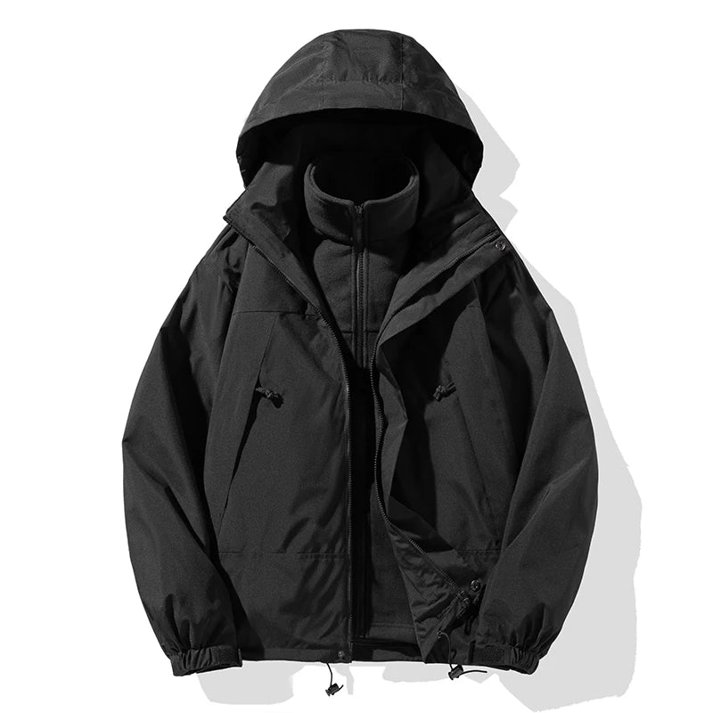 Unisex 3-in-1 Outdoor Jacket – Waterproof & Breathable Warm Winter Coat for Camping, Hiking & Skiing