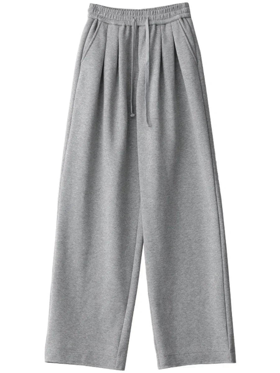 CHIC VEN Women’s High-Waist Pants – Loose Drawstring Casual Trousers
