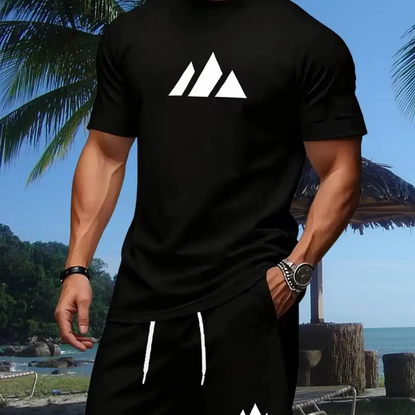 Men's Summer Fitness Sportswear Set – Quick-Dry T-Shirt & Shorts 2-Piece