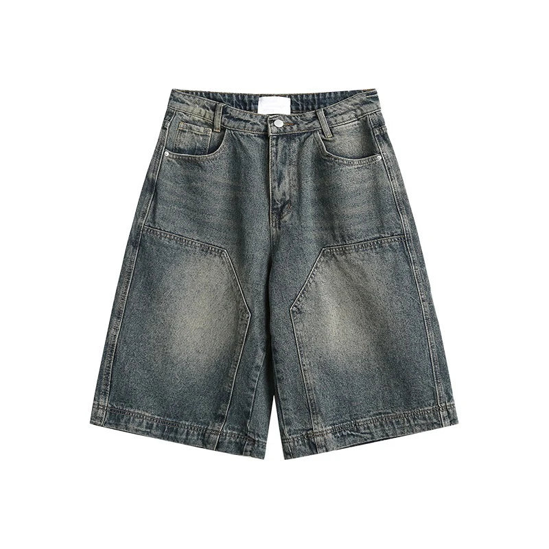 Unisex Y2K Baggy Denim Jorts – Vintage Washed Wide-Leg Capri Shorts | Oversized Casual Streetwear