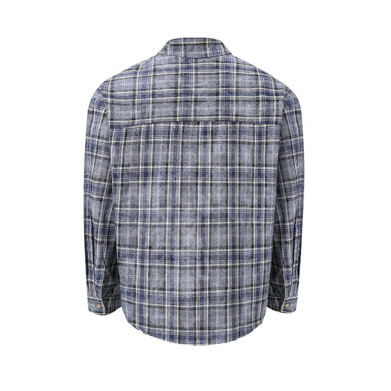 Men's American Style Plaid Shirt – High Street Casual Long Sleeve Top