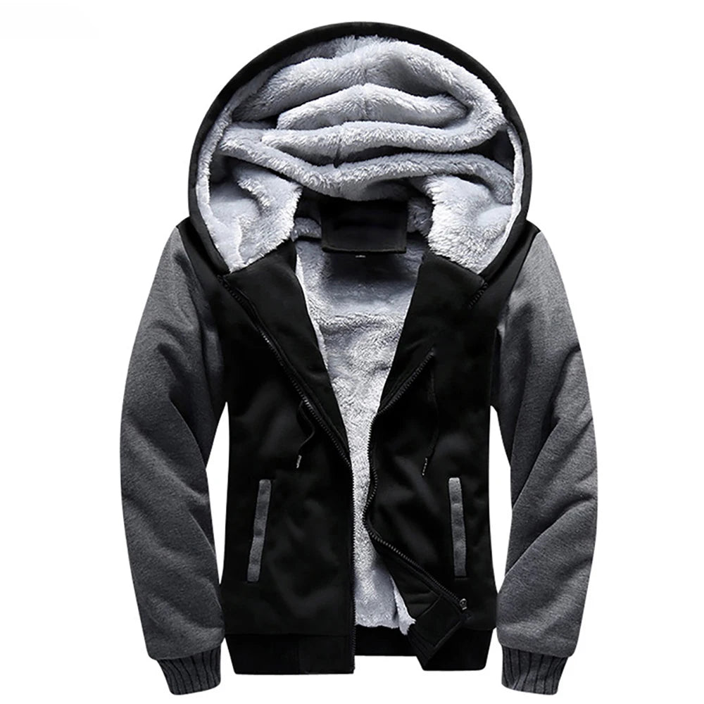 Men’s Camouflage Fleece Jacket – Thick Hooded Winter Coat, Warm Long Sleeve Casual Streetwear Outerwear