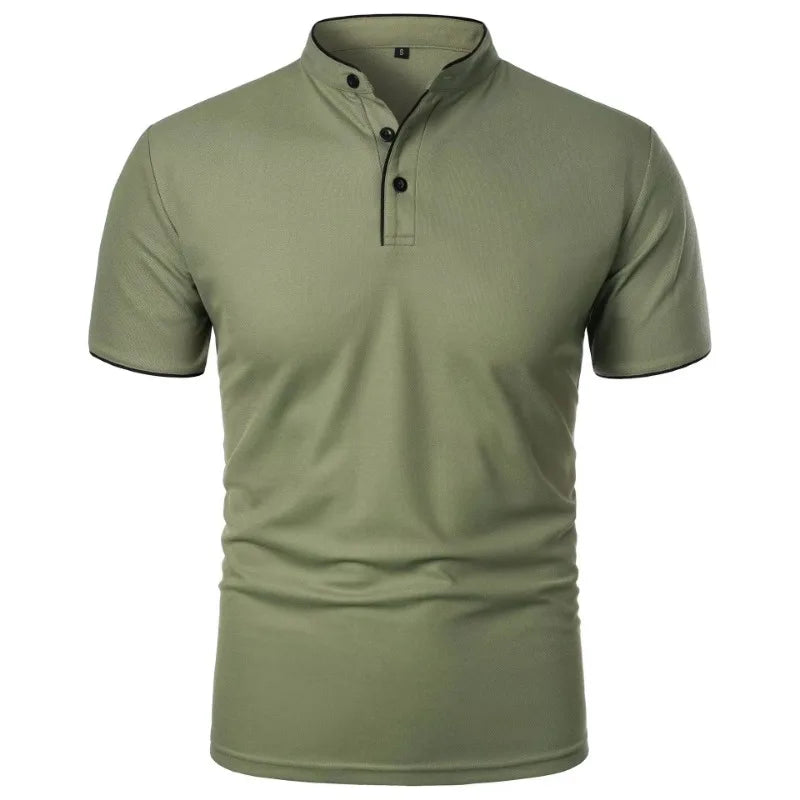 Men’s Casual Polo Shirt – Short Sleeve Solid Color Oversized Top | Breathable Relaxed Summer Streetwear