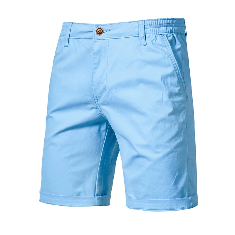 Men’s 100% Cotton Casual Shorts – Elastic Waist Beach & Summer Shorts
