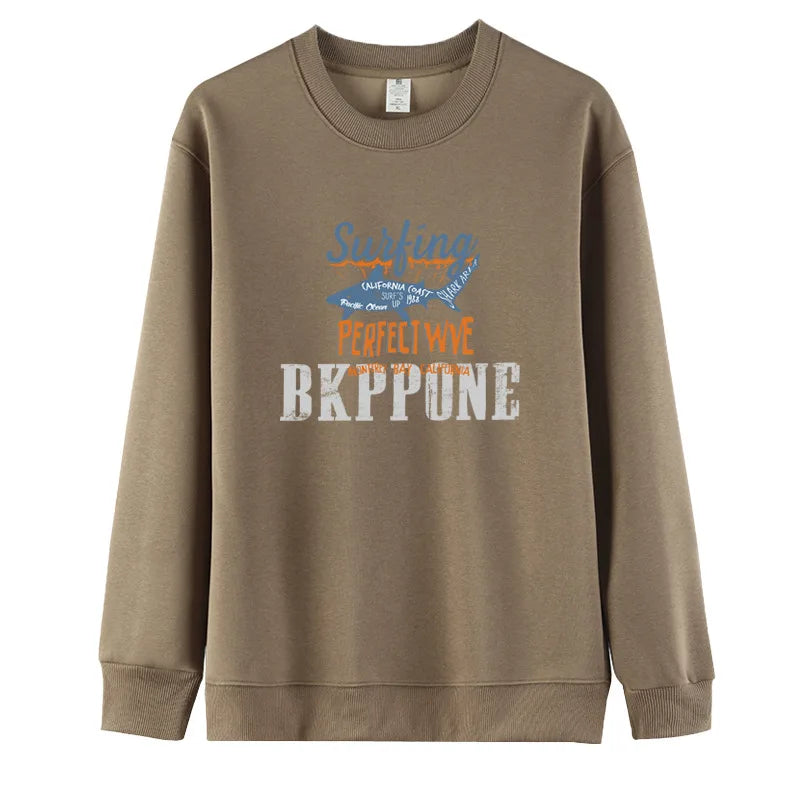 Unisex American Style Oversized Sweatshirt – Round Neck Long Sleeve Printed Pullover, Casual Streetwear Top