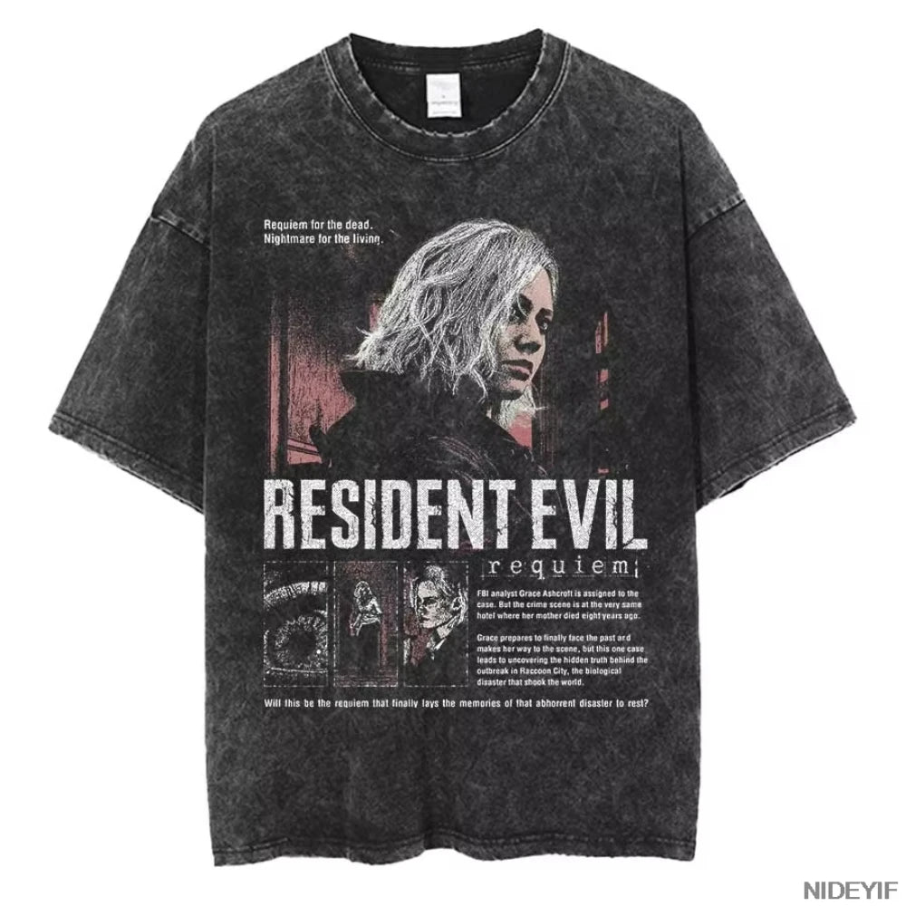 Unisex Leon Kennedy Graphic T-Shirt – Oversized Short-Sleeve Tee | Retro Biohazard-Inspired Fan Streetwear