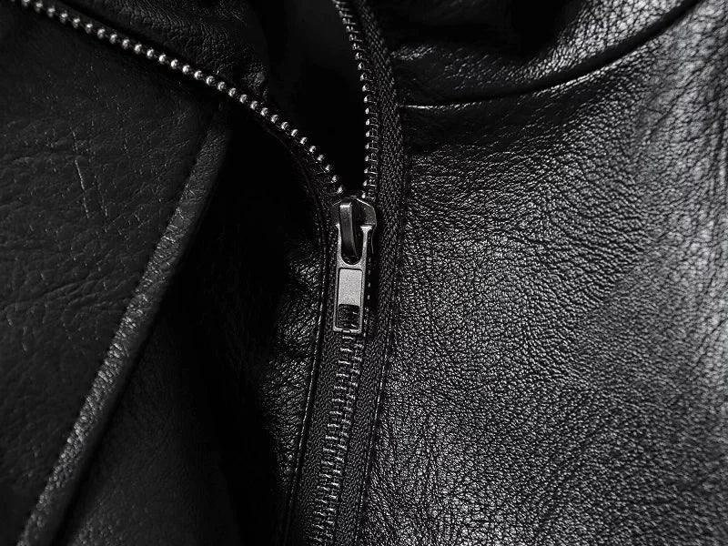 Women’s Oversized Faux Leather Bomber Jacket – Winter Fashion Coat