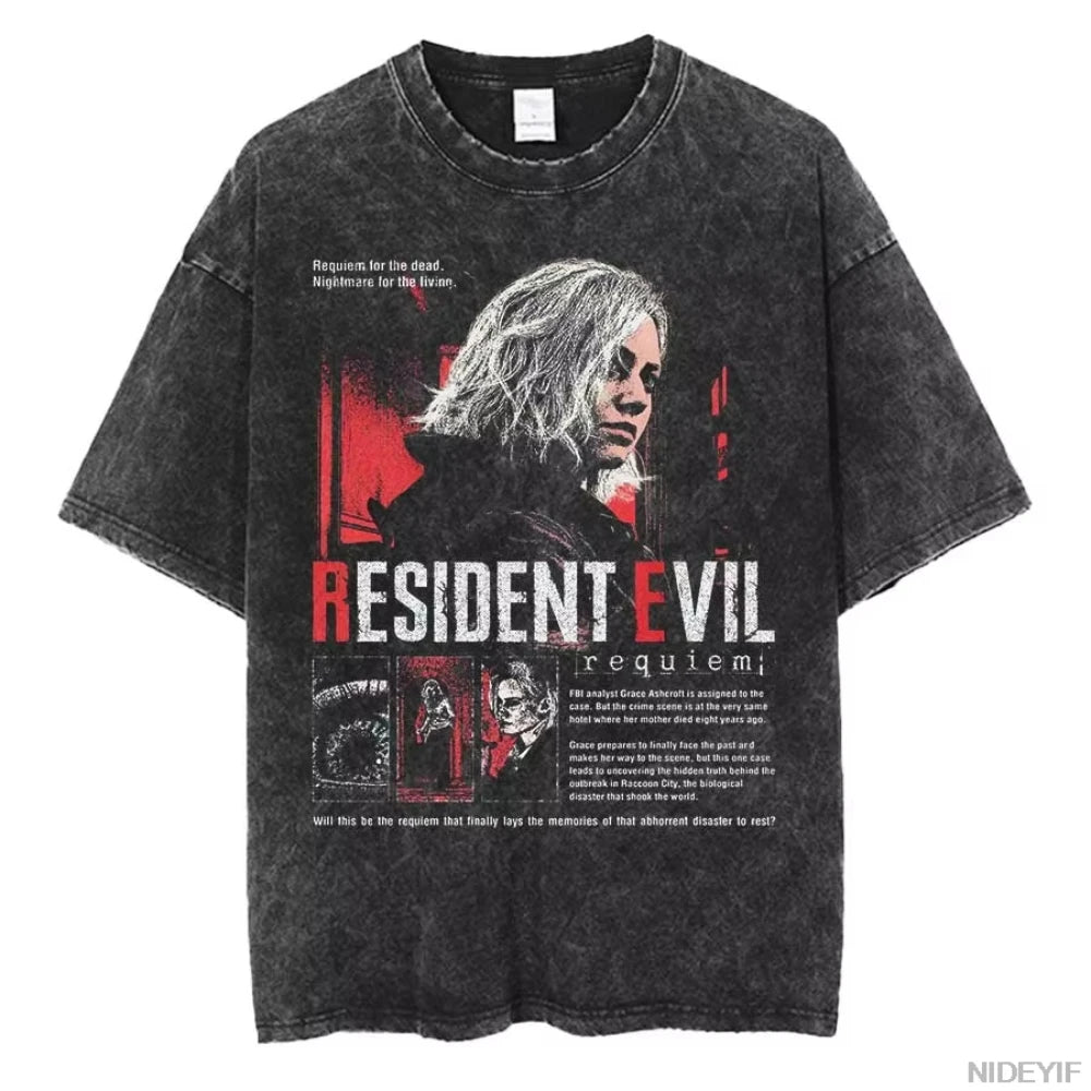 Unisex Leon Kennedy Graphic T-Shirt – Oversized Short-Sleeve Tee | Retro Biohazard-Inspired Fan Streetwear