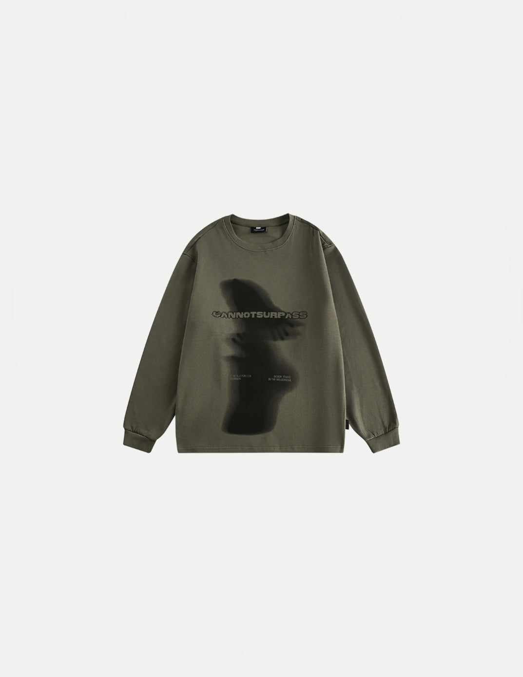 Men’s Abstract Print Sweatshirt – Japanese Streetwear Crew-Neck Pullover