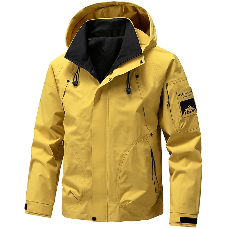 Men’s Softshell Windbreaker Jacket – Lightweight Hooded Waterproof Outdoor Coat for Hiking, Camping & Travel