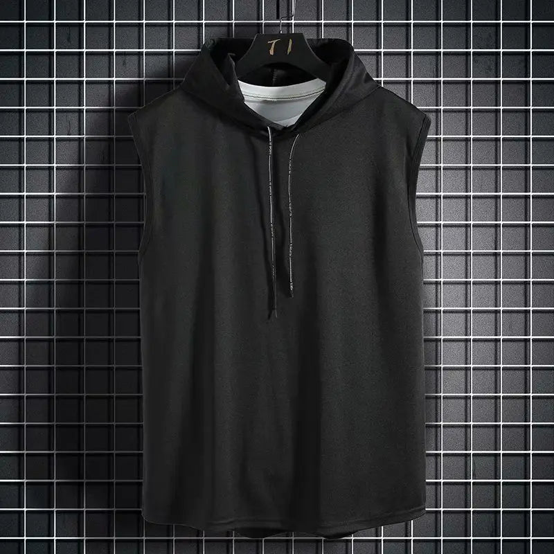 Men's Sleeveless Hooded Tank Top – Gym Bodybuilding Sports Vest