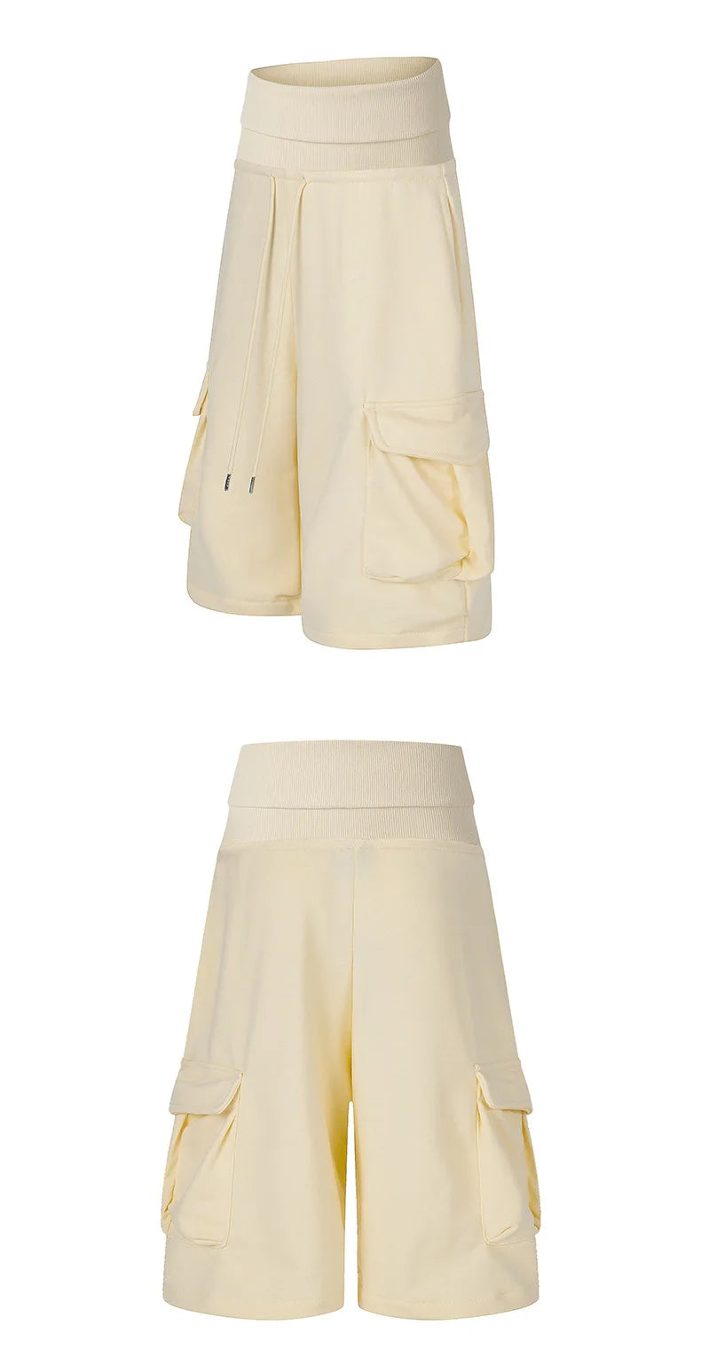 Women’s Summer Wide-Leg Pants – Loose Drapey Casual Trousers with Pockets, American-Style Sporty Streetwear