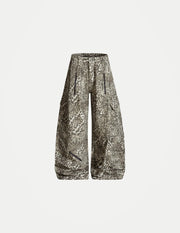Men’s Leopard Cargo Pants – Multi-Pocket Pleated Banana Trousers | Hip-Hop Streetwear
