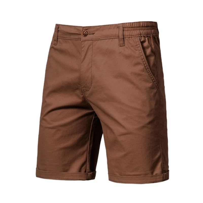 Men’s 100% Cotton Casual Shorts – Elastic Waist Beach & Summer Shorts