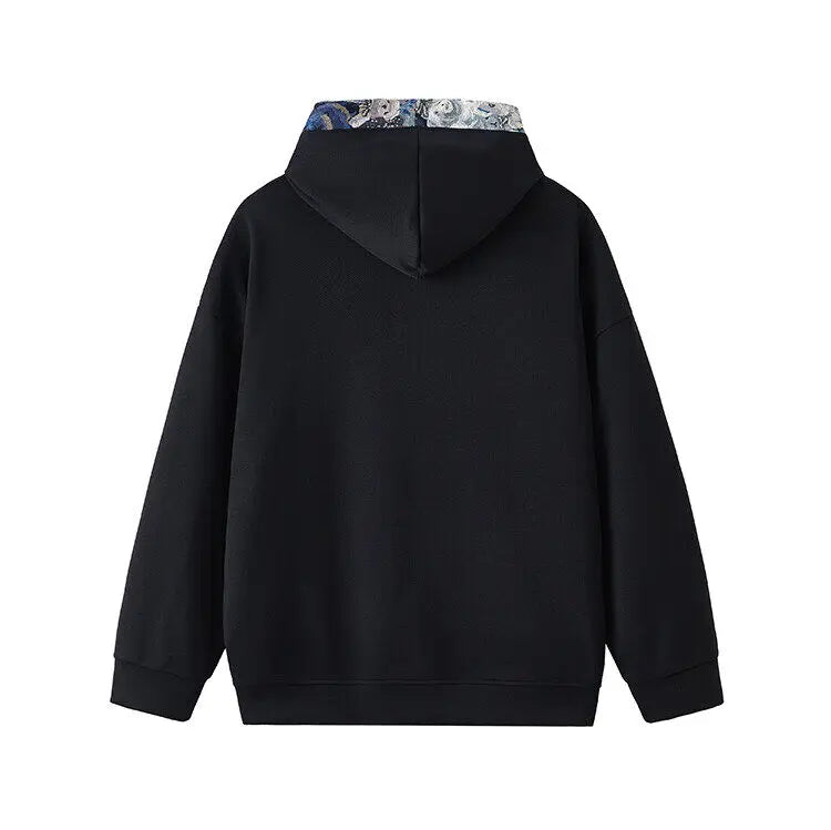 Men’s Oversized Hoodie Sweatshirt – Urban Streetwear Lapel Neck Casual Top for Spring & Autumn