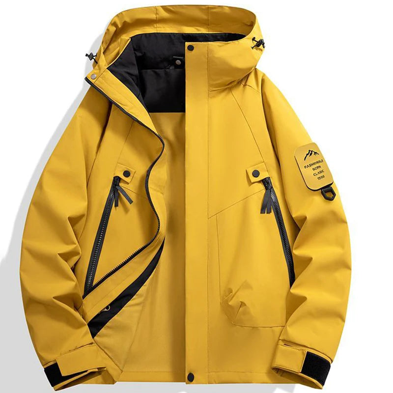 Men’s Waterproof Hooded Windbreaker Jacket – Outdoor Spring & Autumn Jacket for Cycling, Hiking, Climbing & Mountaineering