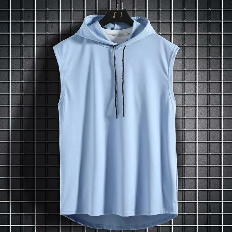 Men's Sleeveless Hooded Tank Top – Gym Bodybuilding Sports Vest