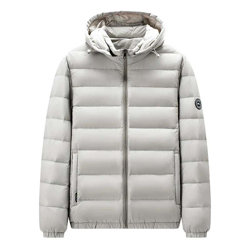 Premium 90% Duck Down Winter Jacket – Detachable Hood, Warm Solid-Color Versatile Puffer Coat for Autumn & Winter