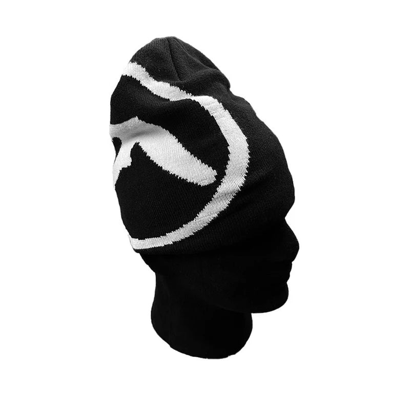 Unisex Y2K Knit Beanie – Vintage Goth Streetwear Winter Hat, K-Pop Hip Hop Fashion Skull Cap