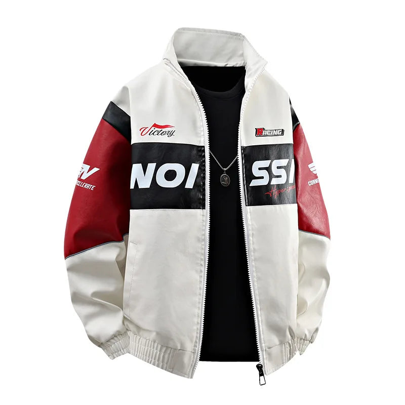 Men’s Retro PU Leather Jacket – Loose Fit Motorcycle Style Casual Jacket