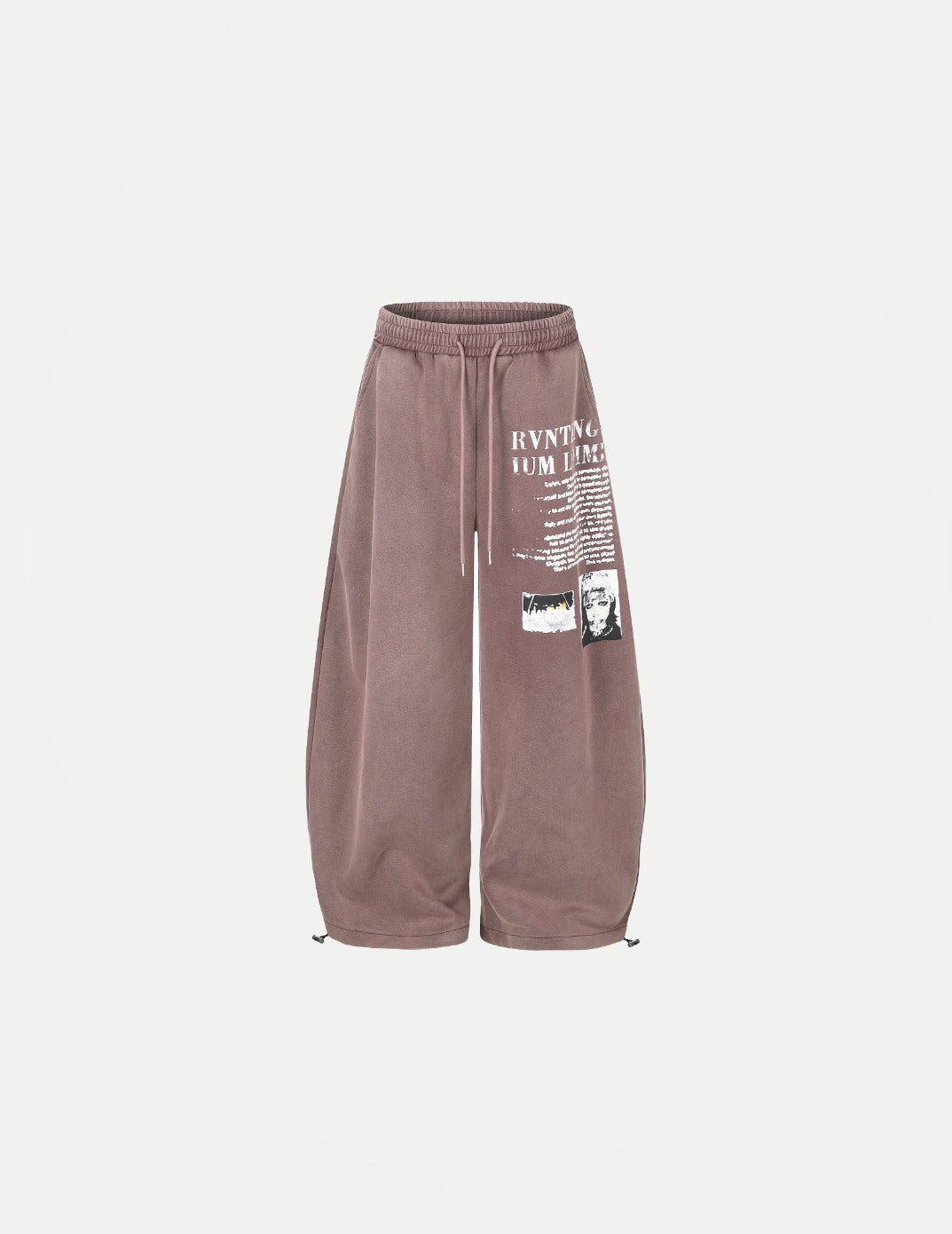 Unisex Retro Letter Print Wide-Leg Trousers – Loose Fit Casual Streetwear Pants