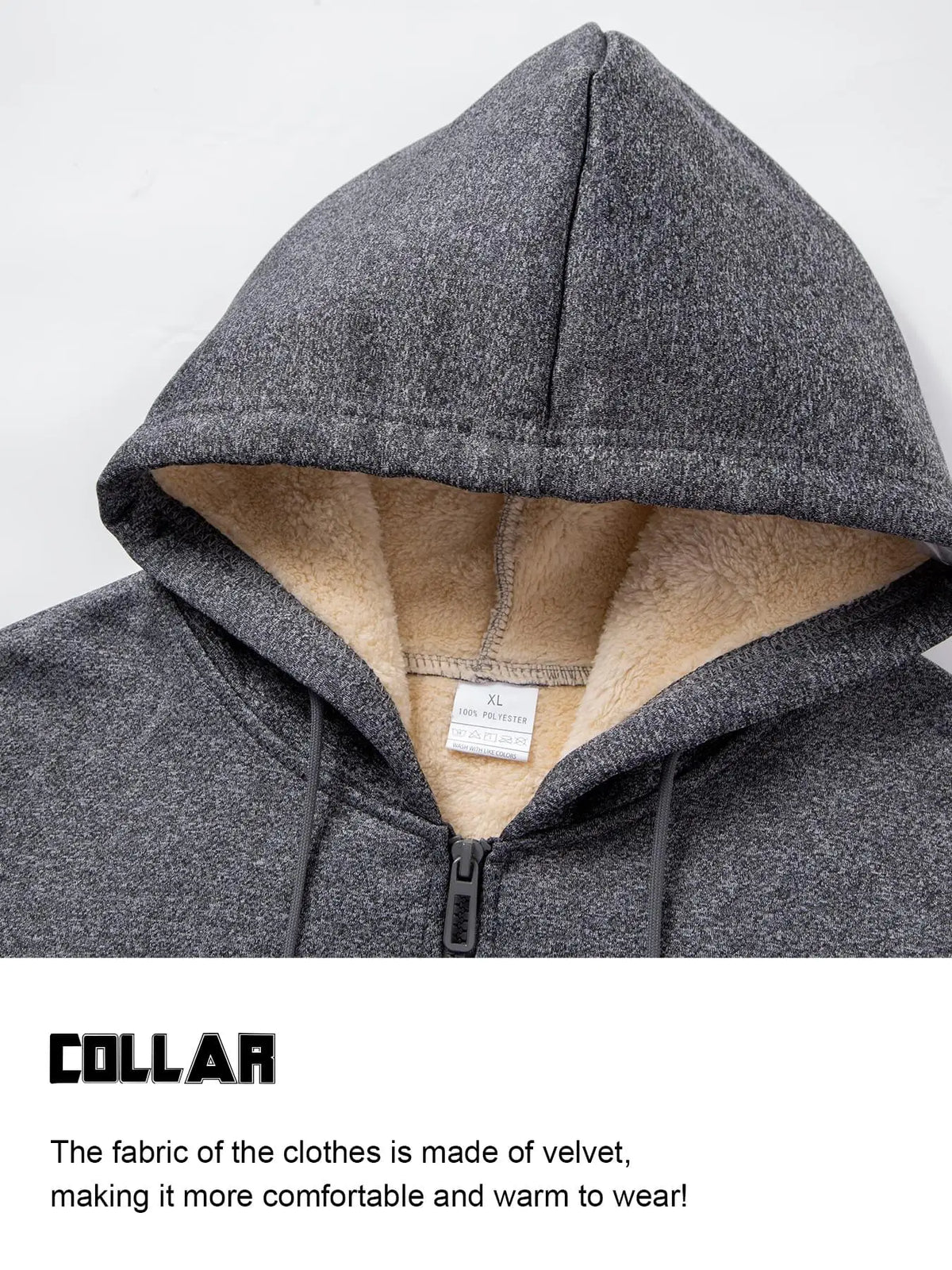 Men’s Winter Fleece Hoodie – Thick Warm Pullover Sweatshirt | Windproof Casual Loose-Fit Streetwear