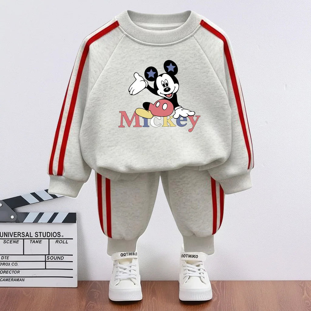 Boys’ 2-Piece Tracksuit Set – Stylish Side-Stripe Hoodie & Long Pants | Casual Spring Sports Outfit for Kids
