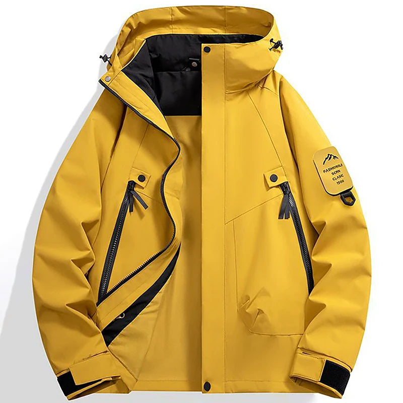 Men’s Waterproof Hooded Windbreaker Jacket – Outdoor Spring & Autumn Jacket for Cycling, Hiking, Climbing & Mountaineering
