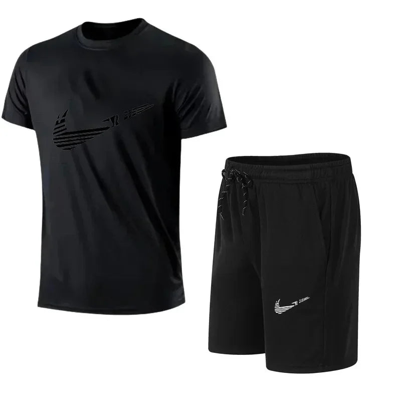 Men's Summer Tracksuit Set – T-Shirt & Shorts 2 Piece Gym Jogging Suit