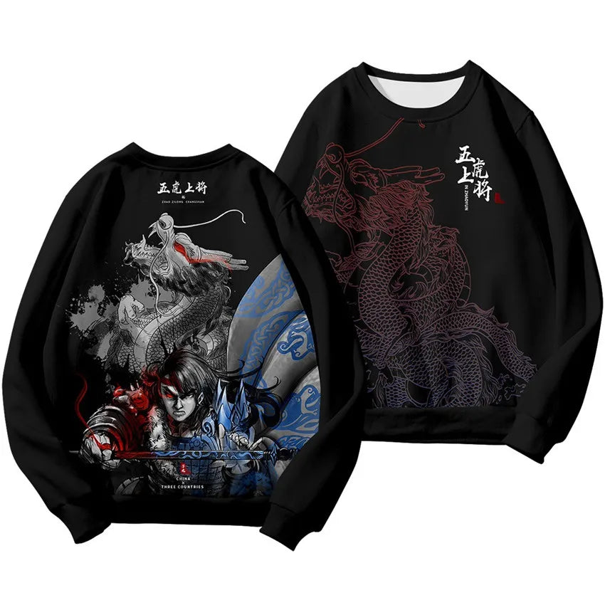 Unisex Samurai Demon 3D Print Hoodie – Japanese Anime Long Sleeve Pullover Sweatshirt, Casual Streetwear Top