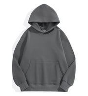 Men's 500 GSM Heavyweight Cotton Hoodie – Solid Color Casual Winter Sweatshirt