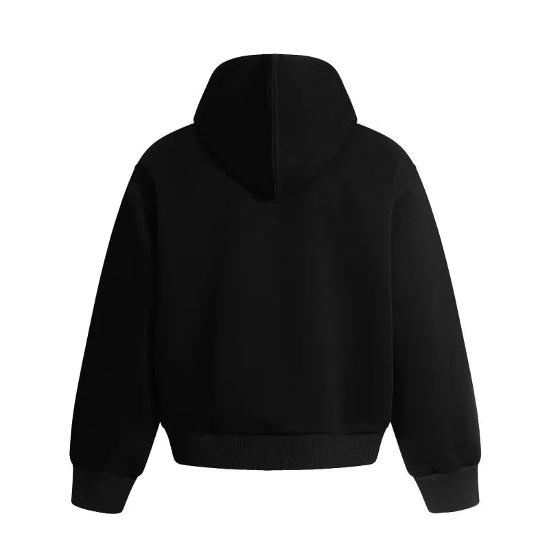 Unisex Oversized Heavyweight Hoodie – Loose-Fit Deconstructed Sweatshirt | Trendy Casual Zipper Streetwear