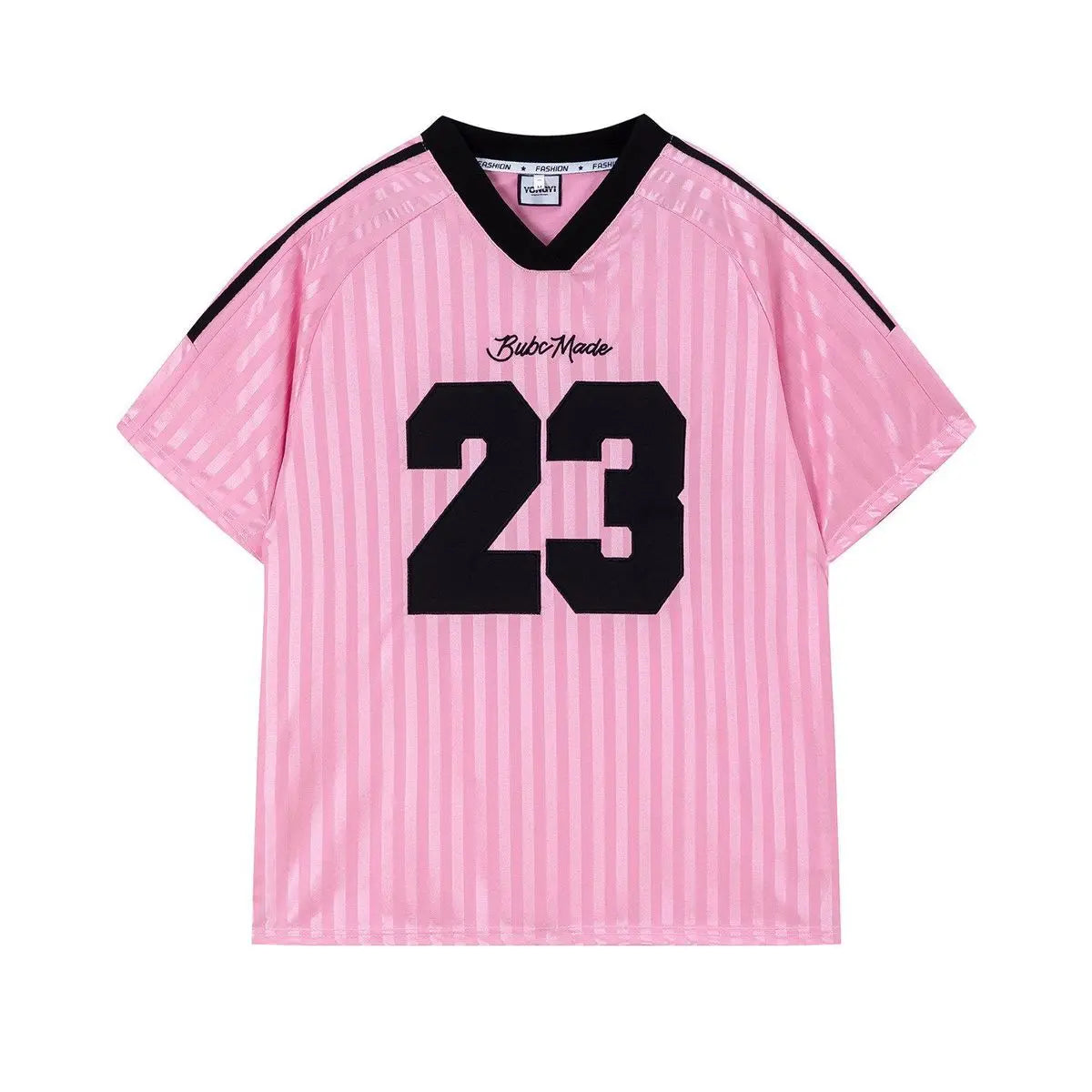 American Sports No.23 Unisex T-Shirt – V-Neck Striped Graphic Loose Fit Top