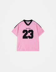 American Sports No.23 Unisex T-Shirt – V-Neck Striped Graphic Loose Fit Top
